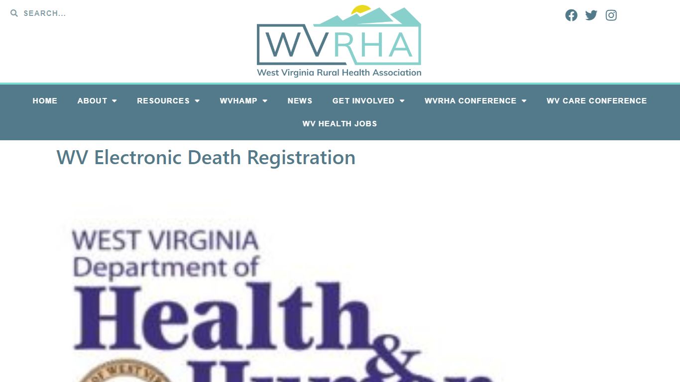 WV Electronic Death Registration - WVRHA