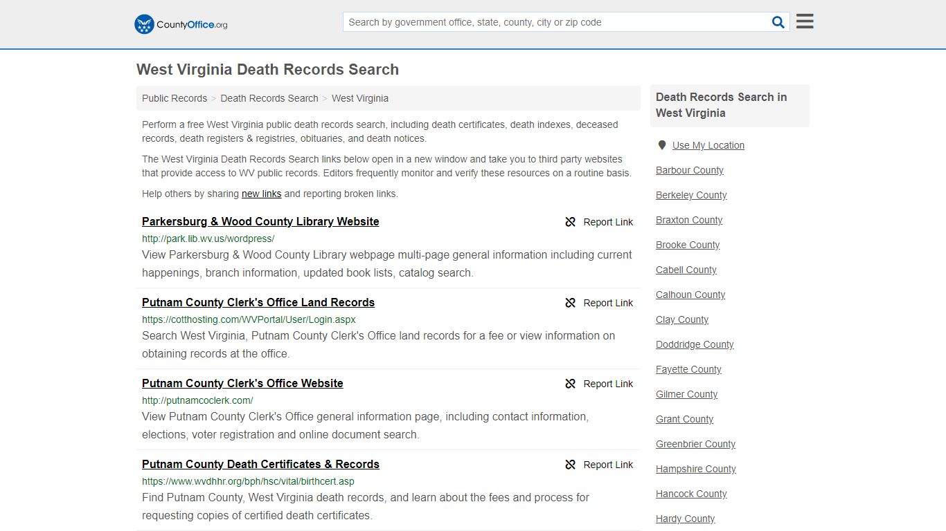 Death Records Search - West Virginia (Death Certificates ...